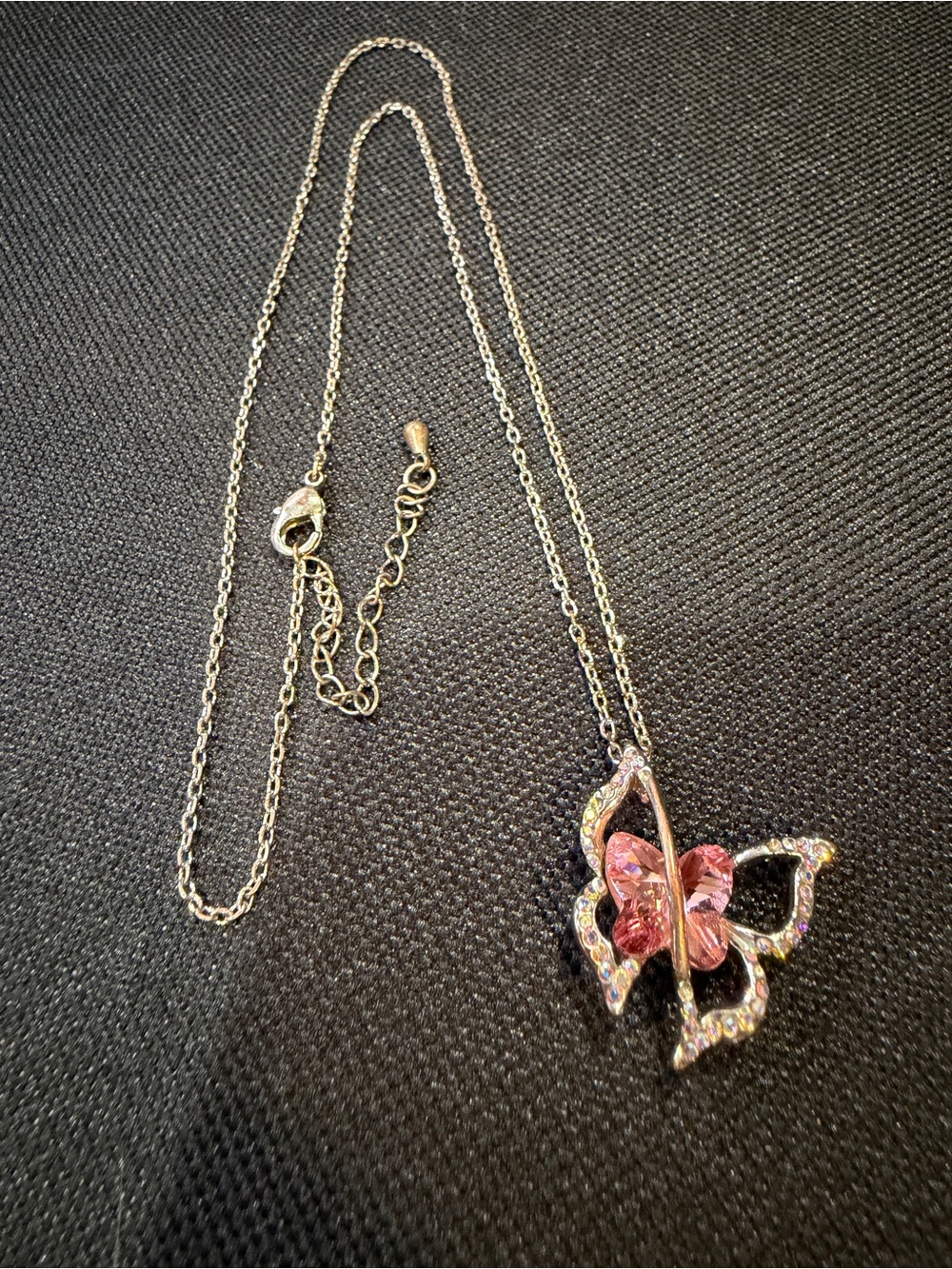 Pink Butterfly Pendant Necklace - Women Jewelry